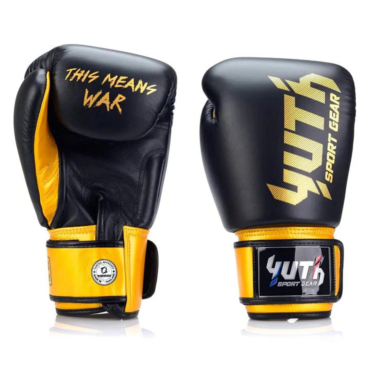 Yuth Boxing Gloves - Gold Line Black - Gold - Stone Fight Shop