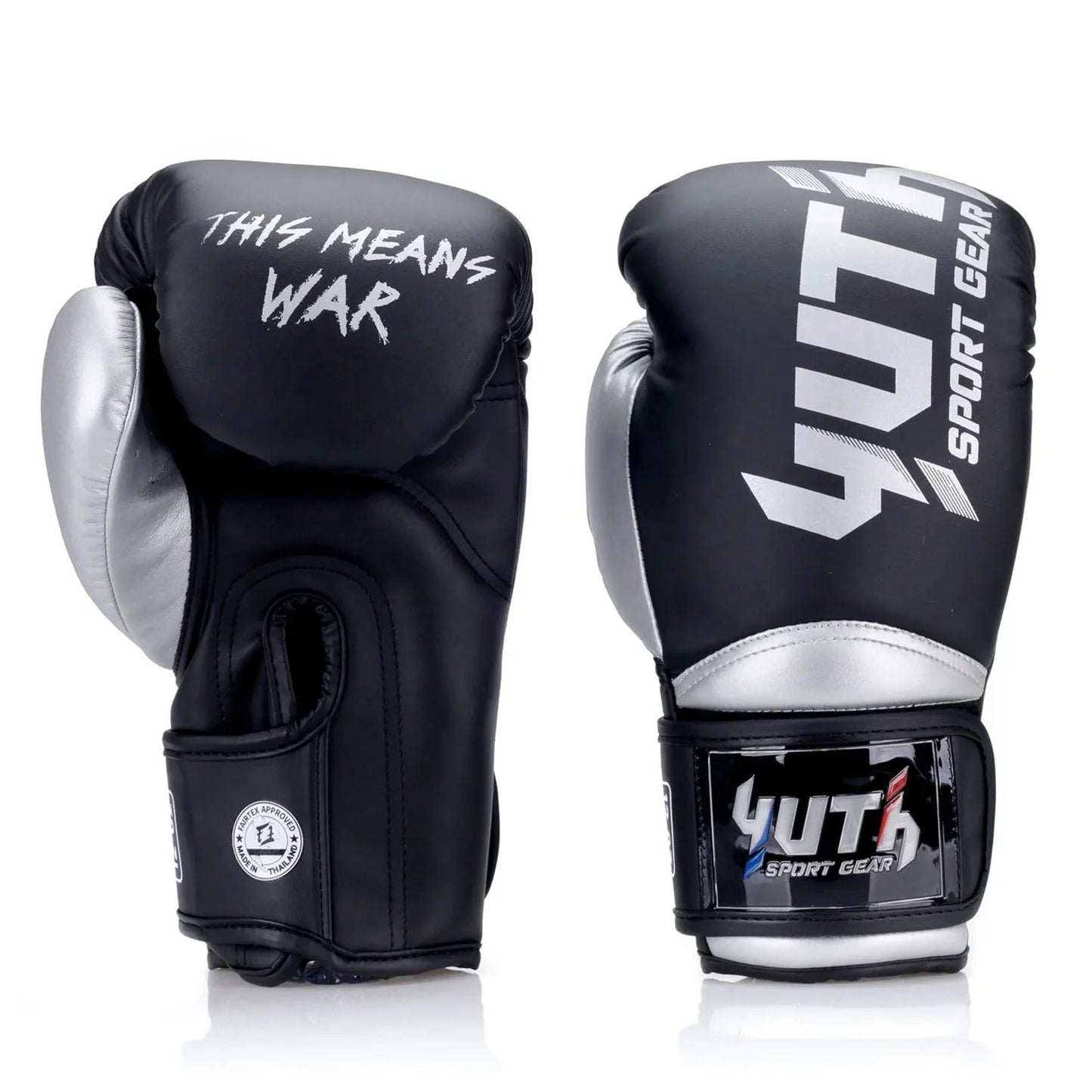 Yuth Boxing Gloves - Supportive Black - Silver - Stone Fight Shop