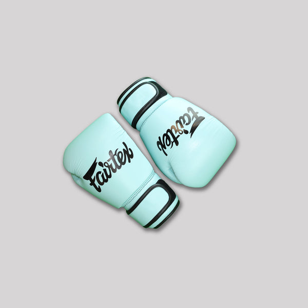 Fairtex Pastel Blue Velcro Boxing Gloves Stone Fight Shop gloves