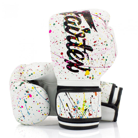 Fairtex The Painter White-Black Unique Boxing Gloves - Stone Fight Shop