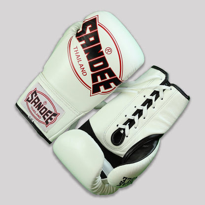 Sandee Cool-Tec Lace Up Pro Fight Leather Boxing Gloves - Stone Fight Shop