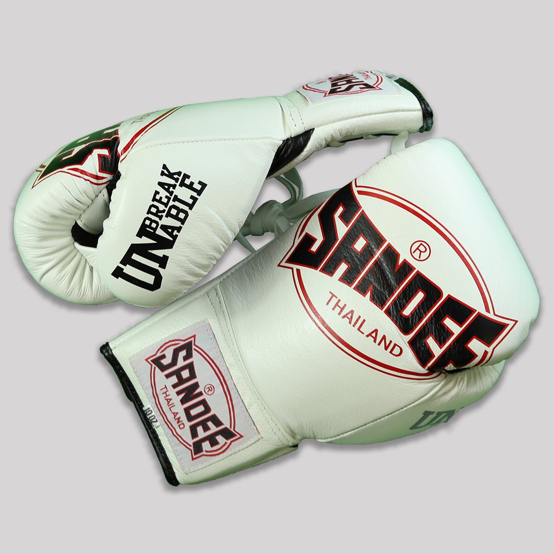 Sandee Cool-Tec Lace Up Pro Fight Leather Boxing Gloves - Stone Fight Shop